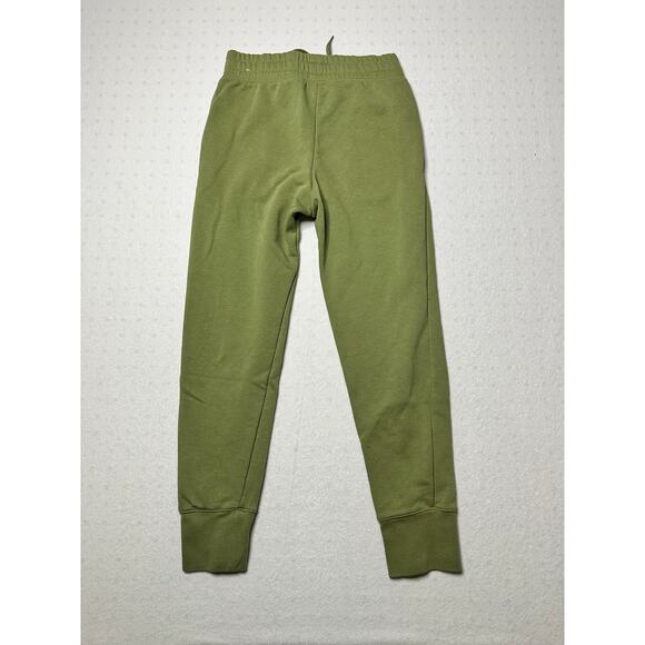 Nike Girls Joggers Youth Medium Green Fleece Sweatpants Gold Swoosh Y2K Style - Picture 2 of 5